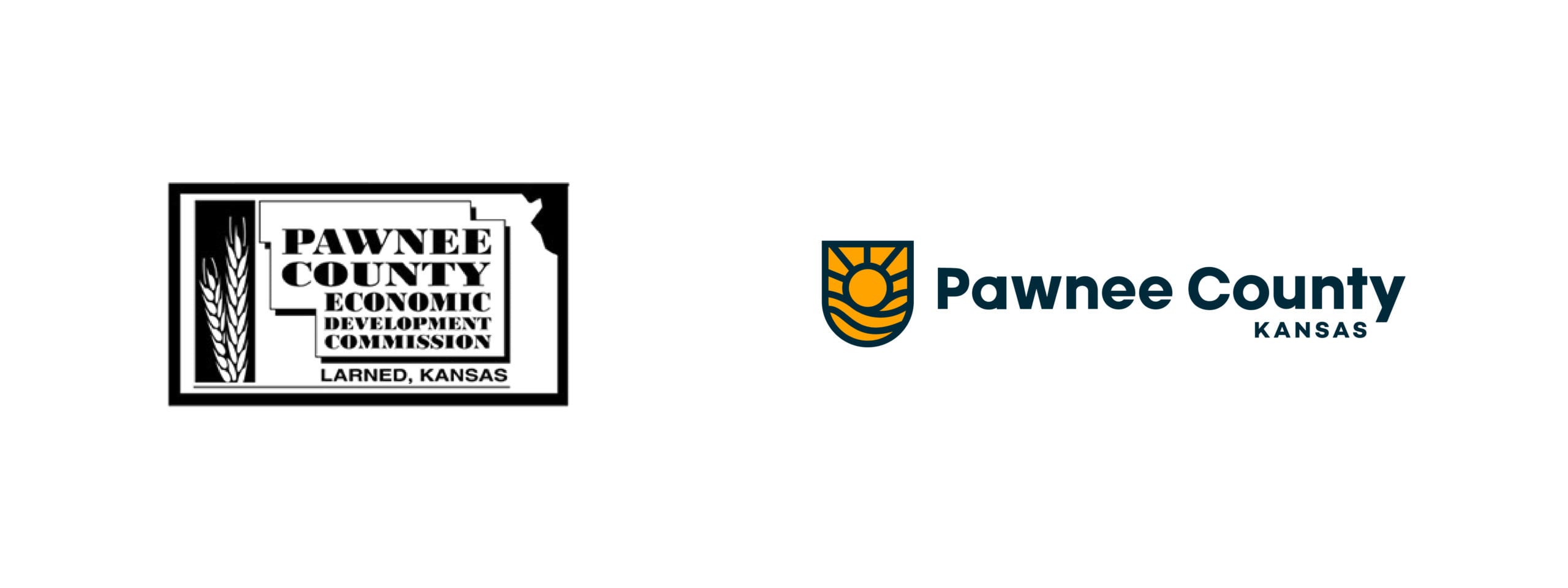 Pawnee County Kansas Logo before and after