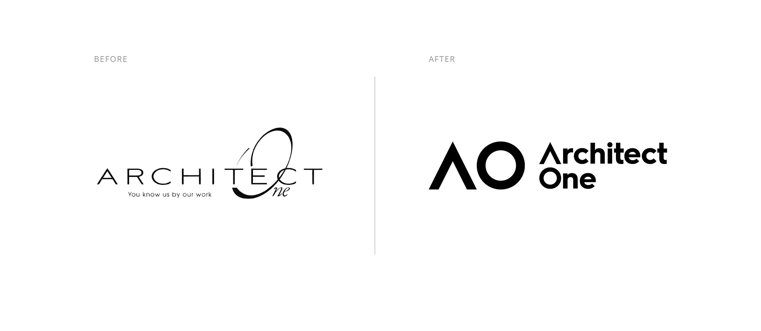Architect One Logo Before and After